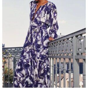 Wilfred Barossa Abstract Print Casual everyday Midi Dress 2XS Oversized